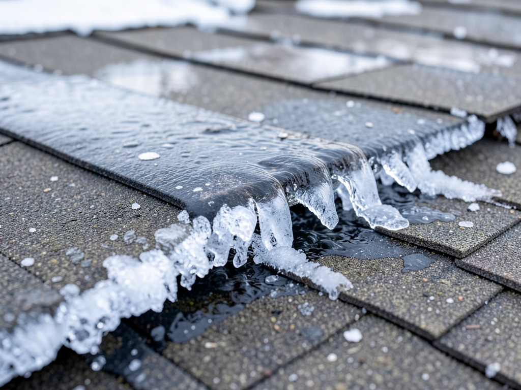 The problem with heavy snow buildup on the flat porch roofs of Hartwell
